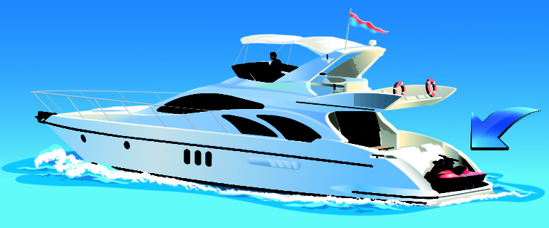 Jet ski storage on yachts