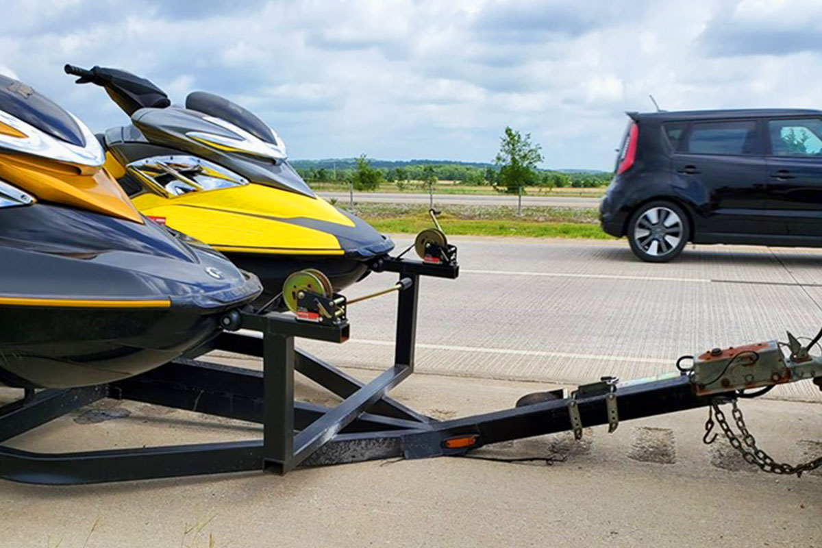 Steel jet ski trailer damage caused by rust