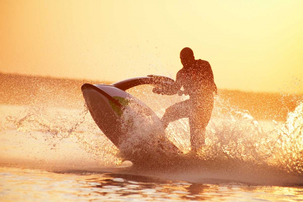 Stand up jet ski deep water start